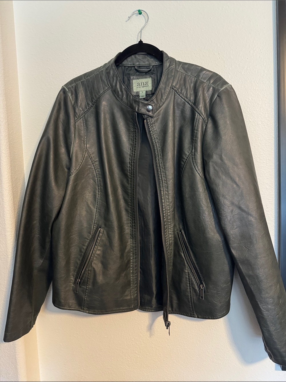 A.N.A. Imitation Leather Jacket